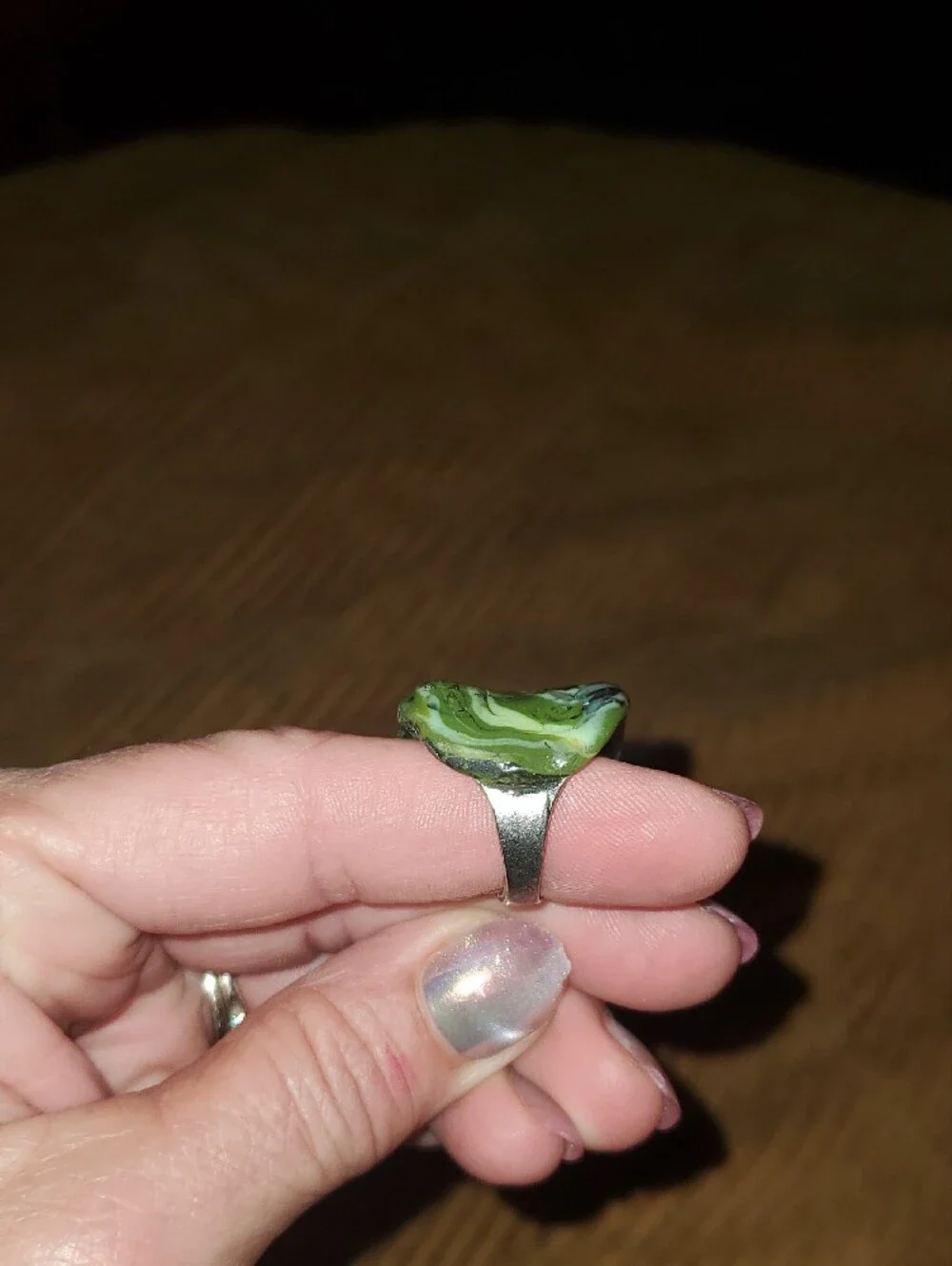 Handmade Top Green Marble Reptile Hide Décor - Compact Accent Piece